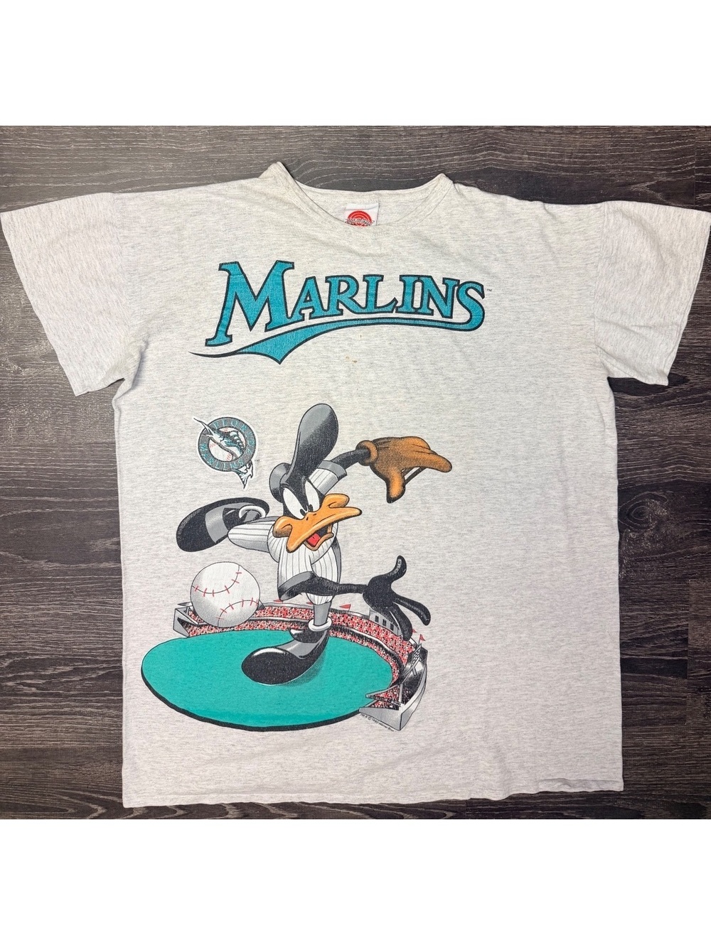 Vintage 1993 Florida Marlins Daffy Duck Looney Tunes MLB Graphic T-Shirt